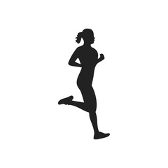silhouette vector people jogging
