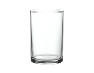 A tall, cylindrical, transparent glass against a black background, ready for liquids