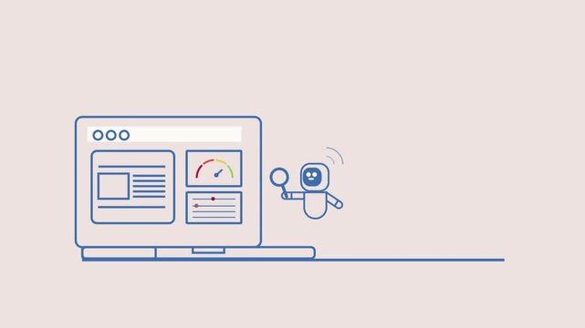 Business executive visualize website status and SEO analytics summarized report on mobile device, sent by autonomous marketing bot.