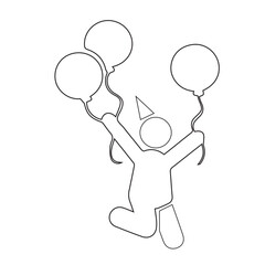 Happy Person With Balloons