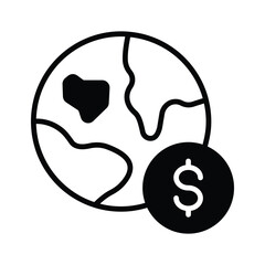 glyph icon of global business in modern design style