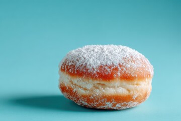 Powdered Sugar Donut on Blue: A Simple Delicious Treat