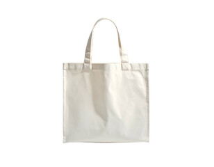 Isolated image of a simple, off-white tote bag, ideal for shopping or carrying items