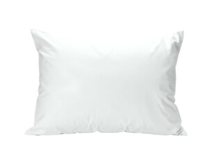Obraz premium A plain white rectangular pillow, viewed from the front against a stark black background