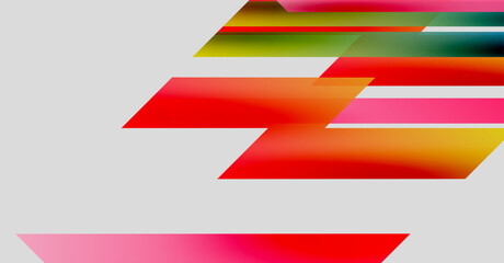 Abstract colorful stripes overlap, creating dynamic visual effect. Bright gradients dominate composition, offering modern aesthetic.
