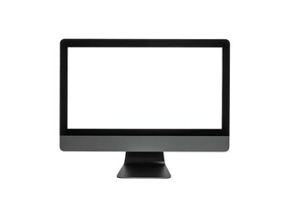 Fototapeta premium Studio shot of a computer monitor with a bright, empty white screen against a black background