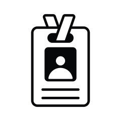glyph identification card icon representing professional profile.