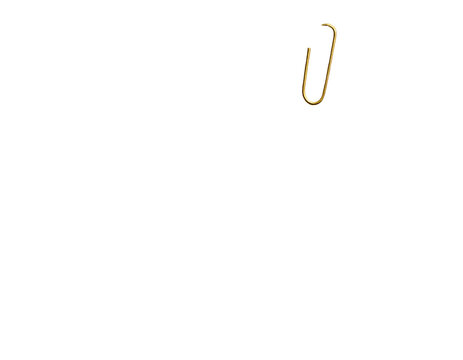 A golden paperclip floats against a stark black background. Simple and modern design