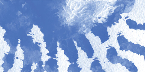 Blue Watercolor Splatter and Wash Background with Organic Shapes and Textured White Areas abstract