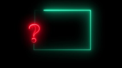Quiz Neon Line Animation with option selection concept with on a black background Quiz template challenge multiple Choice Selection Interface, TV Game Show Challenge,  - Powered by Adobe