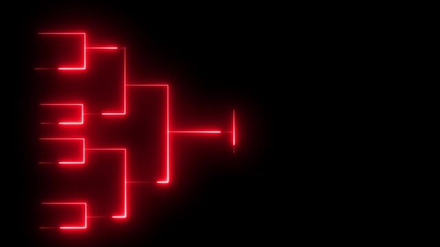 Glowing neon team Tournament bracket templates isolated future concept Championship bracket schedule for soccer, basketball, 4k video animation...