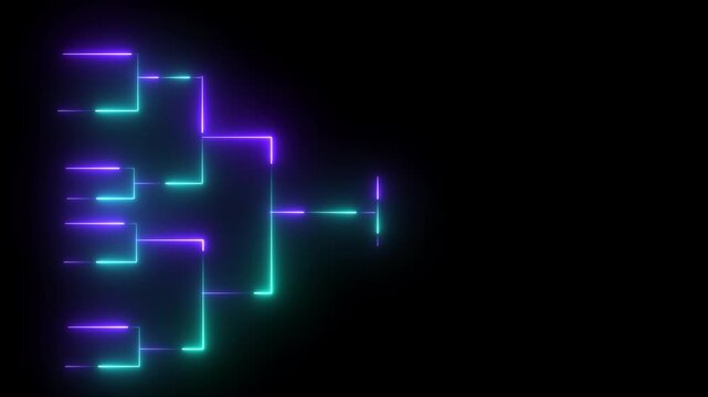Glowing neon team Tournament bracket templates isolated future concept Championship bracket schedule for soccer, basketball, 