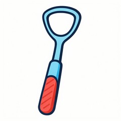 Naklejka premium Tongue Cleaner Cartoon Icon Isolated on White Background