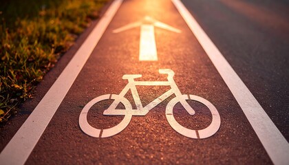 Dedicated Bike Lane Route with Clear Markings Promoting Safe Cycling and Urban Mobility