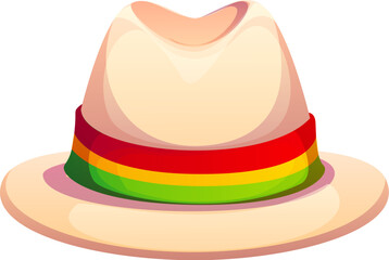 Barranquilla Colombia carnival holiday hat. Latin American carnival costume element, Caribbean folk celebration isolated vector clothing accessory. Barranquilla Colombian festival headwear hat