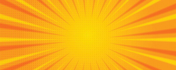 Orange Sunburst Background. Summer Banner. Modern design