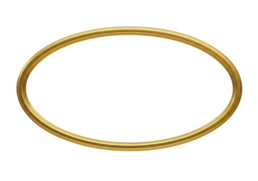 Golden oval frame PNG isolated on transparent background, elegant decorative element for design and photo framing