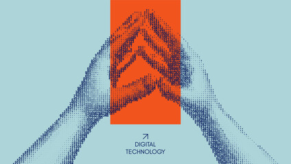 Hands. Body language that expresses confidence. Vector for poster, cover, brochure or presentation. © Login