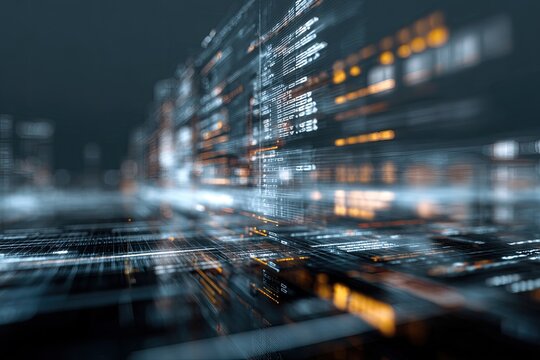 Abstract depiction of data streams and digital architecture - Powered by Adobe