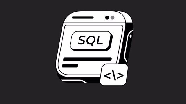 Database-driven web development concept Animation Alpha Channel  