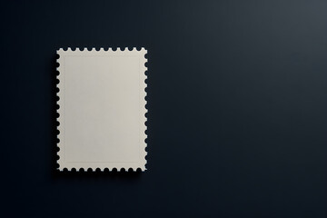 Blank postage stamp on dark background