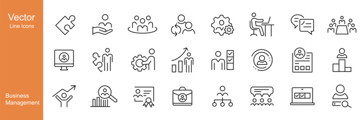 Business Management Icons - Vector Line Icons. Editable Stroke.