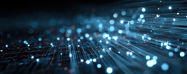 Abstract depiction of light trails and bokeh, evoking a sense of data flow or network activity