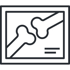 Simple Outline Icon Of A Bone X Ray On A Transparent Background Representing Medical Imaging And Skeletal Health