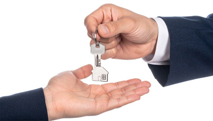 Real Estate Agent Hand Giving House Keys Bundle, Two Variations, isolated on transparent background