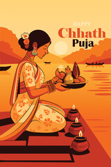 Chhath Puja is a sacred Hindu festival dedicated to the Sun God, celebrated with devotion, fasting, prayers, rituals, and river offerings.
