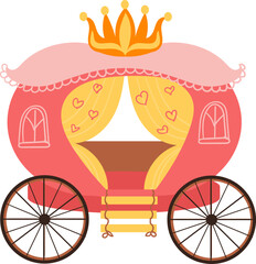 Royal Carriage. Fairytale King and Queen