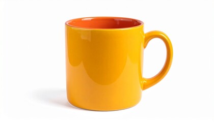 Blank, empty orange yellow mug