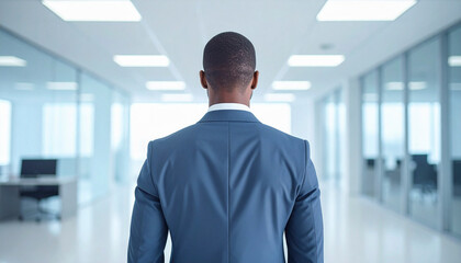 オフィスに立つスーツ姿の男性