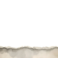 Torn paper edge with watercolor texture isolated on transparent background generative ai
