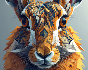 3D Close-Up Render of a Hare