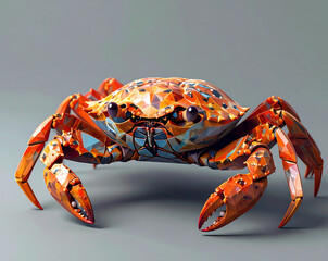 3D Render of a Cheerful Cartoon Crab