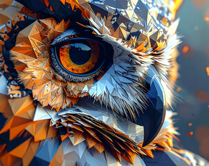3D Close-Up Render of an Owl