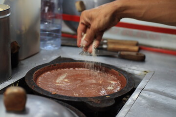 Adding Sugar To Sweet Martabak