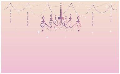 ガーリーでドリーミーなシャンデリア装飾背景素材