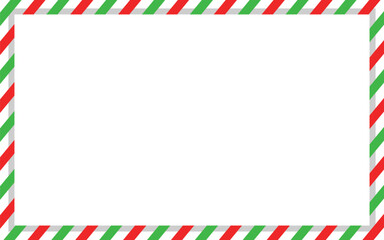 Christmas Candy Cane Frame, Red and Green Striped Holiday Border for Greeting Cards, Invitations, Social Media & Printable Templates
