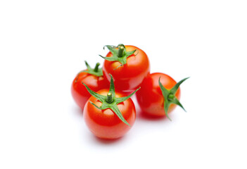 Cherry tomatoes isolated on white background.