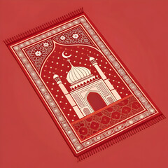 red motif prayer mat janamaz