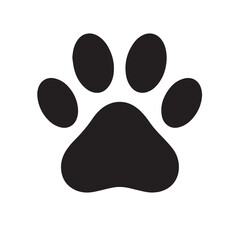 Black White Animal Paw Print Silhouette Icon Design