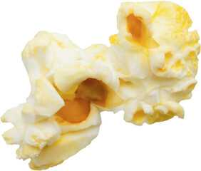 Tasty popcorn close up isolated on white background