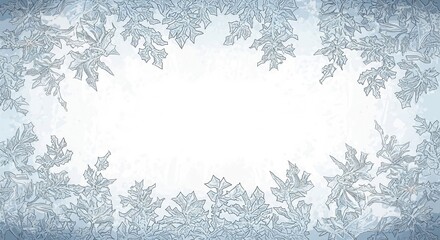 Obraz premium Delicate Blue Snowflake Border on White Backdrop for Winter Themed Designs