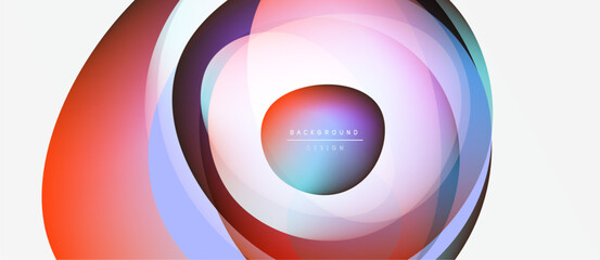 Abstract concentric circles. Vibrant colors blend, creating dynamic visual effect. Modern design suitable for backgrounds, presentations.