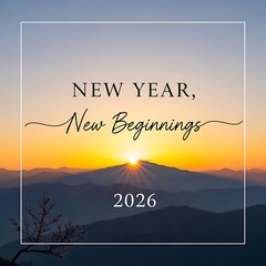Sunrise over mountains signifies a new year and fresh beginnings in 2026