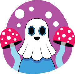  A vibrant digital illustration in a retro screen vector on a white background