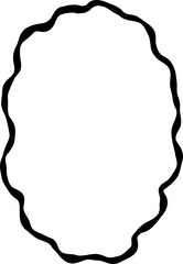 Hand Drawn Whimsical Oval Frame, Wedding Border Doodle Frame Illustration