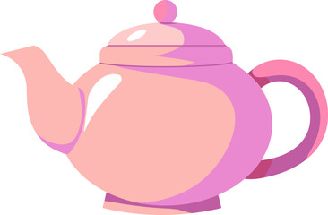 Pink kitchen teapot in soft pastel tones.